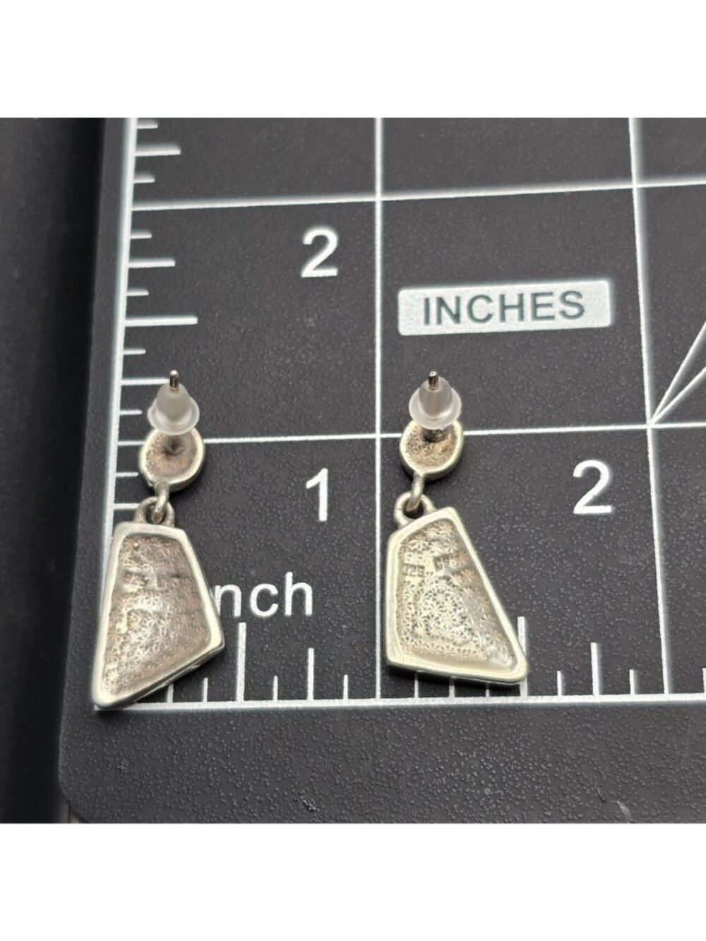 Vintage Carol Felley Abalone Silver Earrings Southwestern Dangle CFJ - Picture 7 of 9